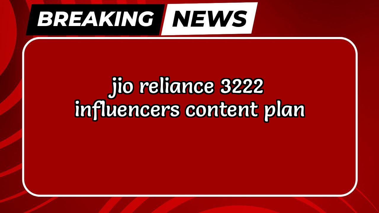 Jio recharge plan 3 month: Jio Reliance ₹3222 Influencer's Content Plan